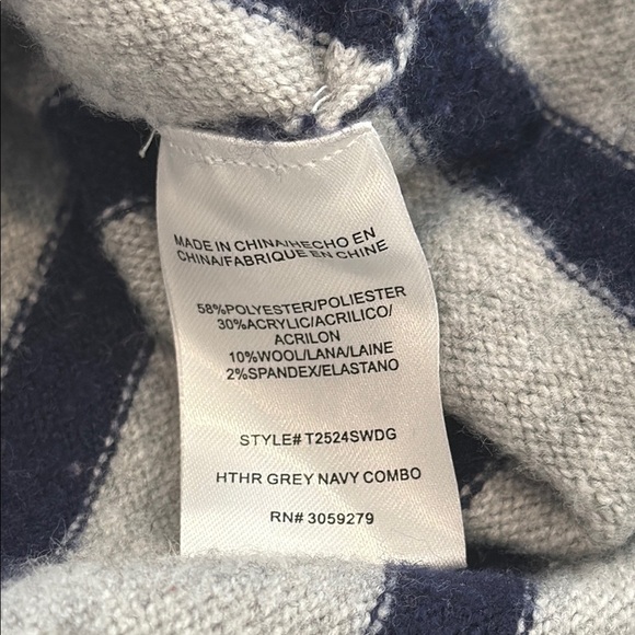 Thread & Supply Gray and Black V-Neck Wool Blend Sweater - Picture 7 of 8